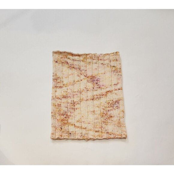 HANDMADE Rib Knit Snood Tube Scarf Cowl Shawl Yellow Variegated Stretch New - Picture 3 of 12